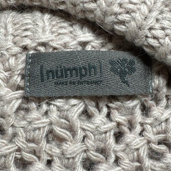 Numph Sweater Womens Medium Dusty Rose Taupe Chunky Knit Cardigan Alpaca Cozy - Picture 7 of 10